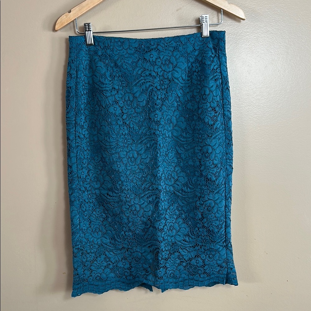 28" Waist Vintage Teal Lace Skirt
